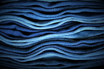 Abstract Blue Denim Fabric Texture Background Wavy Pattern High Quality Wallpaper image