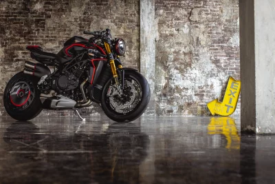 Sleek MV Agusta Rush Motorcycle in Industrial Urban Environment image