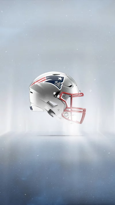 New England Patriots Helmet on a Snowy Background