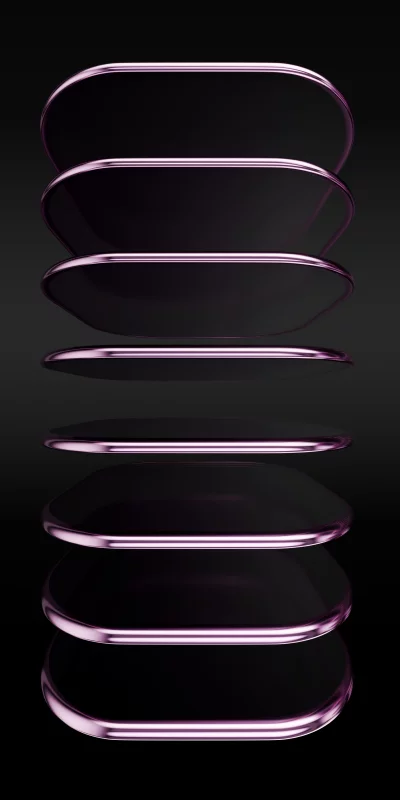 Abstract Violet Metallic Rings Stacked on Dark Background