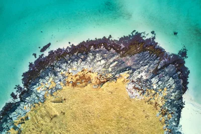 Breathtaking Turquoise Ocean Coastline Aerial View Cinematic Wallpaper image