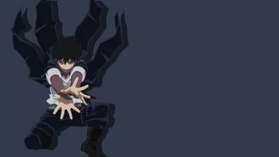 Anime Dabi Unleashing Power with Scars on Dark Blue Background image