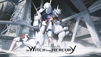 Anime Female Character and Majestic Mobile Suit Gundam in Futuristic Sci-Fi Hangar image
