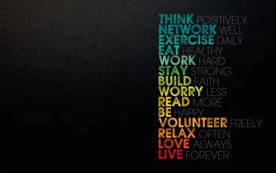 Inspirational Life Advice for Positive Thinking and Healthy Living on Dark Background image