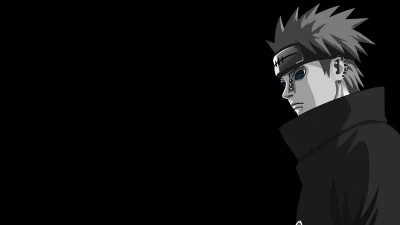 Intense Anime Character Pain from Naruto with Rinnegan Eyes and Face Piercings image