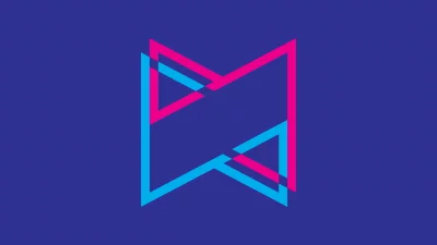 Abstract Interlocking Geometric Lines Pattern in Pink and Blue image