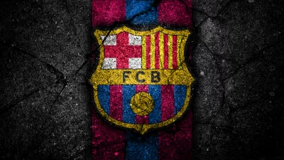 Gritty FC Barcelona Football Club Logo on Textured Dark Concrete Background image