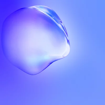 Dynamic Blue Purple Glossy Liquid Bubble Modern Wallpaper image