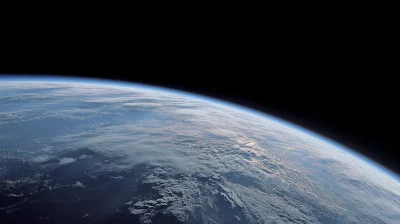 Stunning High-Altitude View of Earth's Blue Marble from Orbit with Atmosphere and Clouds