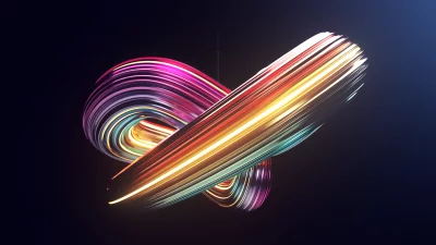 Dynamic Colorful Light Stream Abstract Art Glowing Lines Cinematic Wallpaper image