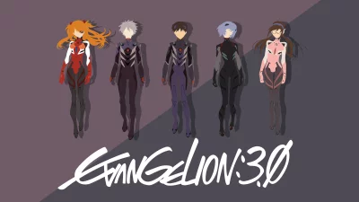 Minimalist Anime Characters from Evangelion 3.0 You Can (Not) Redo in Pilot Suits image