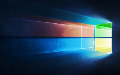 Dynamic Windows Logo with Colorful Light Streaks Abstract Background image