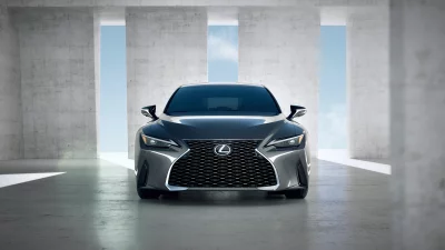 Sleek Dark Grey Lexus Sedan in Modern Concrete Architecture Showcase image