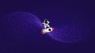Joyful Astronaut Surfing a Rocket Through a Dazzling Starry Cosmic Adventure image