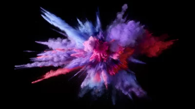 Vibrant Multi-Color Powder Cloud Burst on Dark Background image