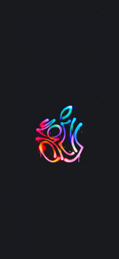 Vibrant Graffiti Style Apple Logo with Drips and Splatters