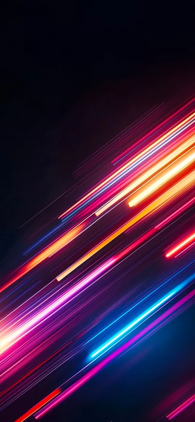 Vibrant Neon Light Streaks Abstract Background