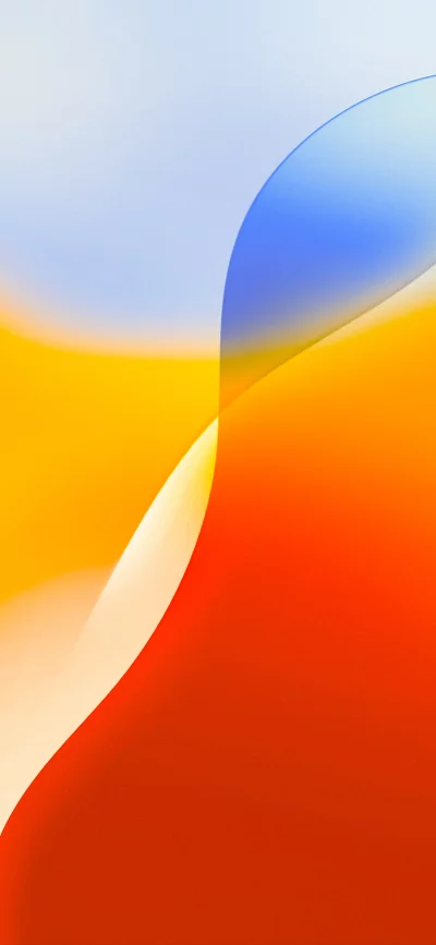 Abstract digital art with smooth gradients of blue yellow and orange.