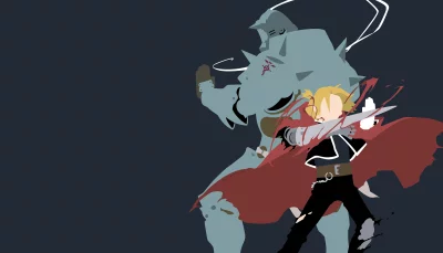 Dynamic Anime Battle: Edward Elric and Alphonse in Flat Art Style image