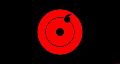 Mystical Red and Black Abstract Eye Symbol with Concentric Rings image