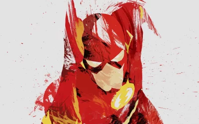 Flash Superhero Dynamic Splatter Art Illustrating Speed and Energy image