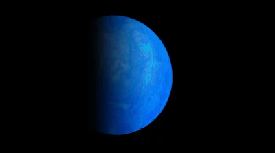 Vibrant Blue Planet with Swirling Textures in Dark Space image