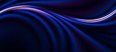 Dynamic Neon Blue and Purple Gradient Light Waves with Vibrant Orange Streak image