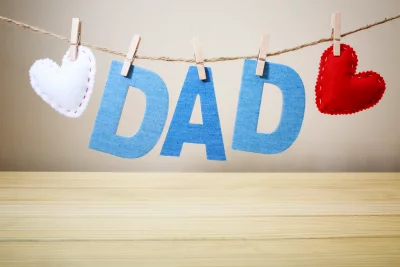 Handcrafted DAD Letters and Felt Hearts on Rope for Fatherhood image