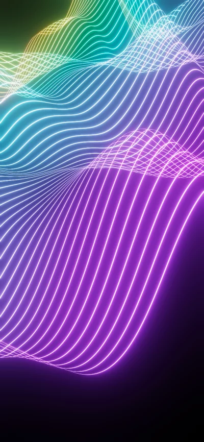 Dynamic Abstract Landscape of Luminous Wavy Curves and Gradient Colors image