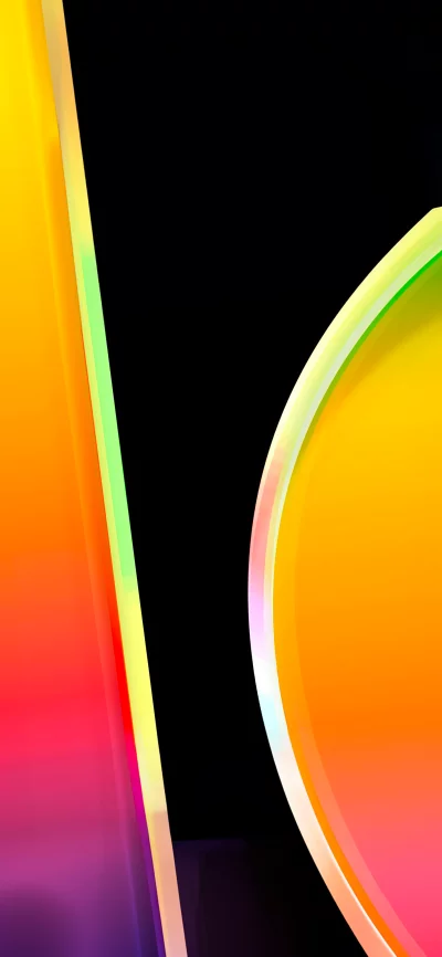 Vibrant Curved Gradient Shapes Glowing on a Dark Background image