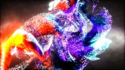 Vibrant Swirling Light Trails: Abstract Energy Flow and Digital Data Stream image