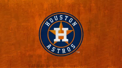 Official Houston Astros MLB Baseball Team Logo on Textured Orange Background image