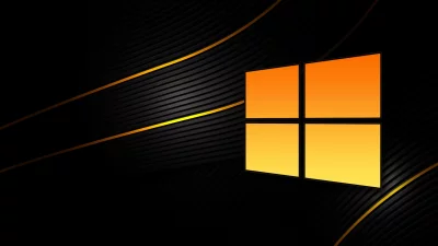 Dynamic Glowing Windows Logo on Abstract Dark Ribbed Background image
