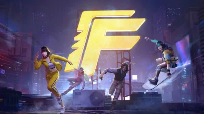 Dynamic Mobile Gaming Heroes in Urban Night Scene with Neon Glow image