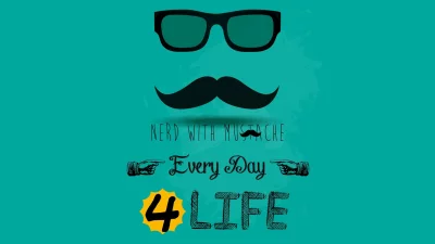 Quirky Nerd with Mustache and Sunglasses Illustration for Everyday Life image