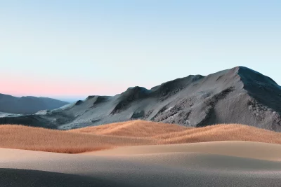 Minimalist Desert Landscape with Golden Grass and Serene Gradient Sky image