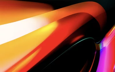 Dynamic Abstract Blend of Vibrant Orange, Red, and Purple Fluid Light image