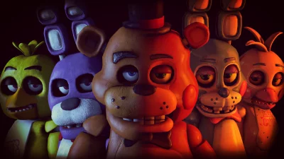 Eerie Digital Art Group Portrait of Iconic Five Nights at Freddy's Animatronics image