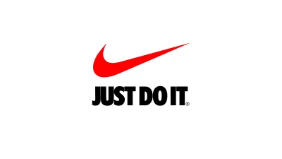 Global Sports Brand Nike: Iconic Red Swoosh with Motivational 'Just Do It' Slogan image
