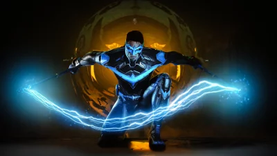 Dynamic Nightwing Superhero with Electrified Escrima Sticks in Dark, Intense Setting image