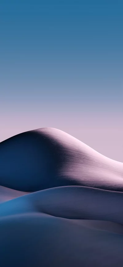 Abstract Wavy Blue and Pink Gradient Landscape with Smooth Organic Forms image