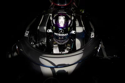 F1 Driver Lewis Hamilton in Mercedes AMG Petronas Car Cockpit image