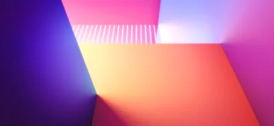 Vibrant Gradient Abstract Geometric Composition with Neon Lights image