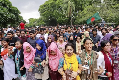 Protesters gather at the High Court premises demanding the resignation of Obaidul Hassan
