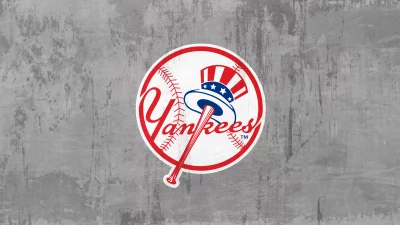Iconic New York Yankees MLB Baseball Logo on Distressed Grey Wall image
