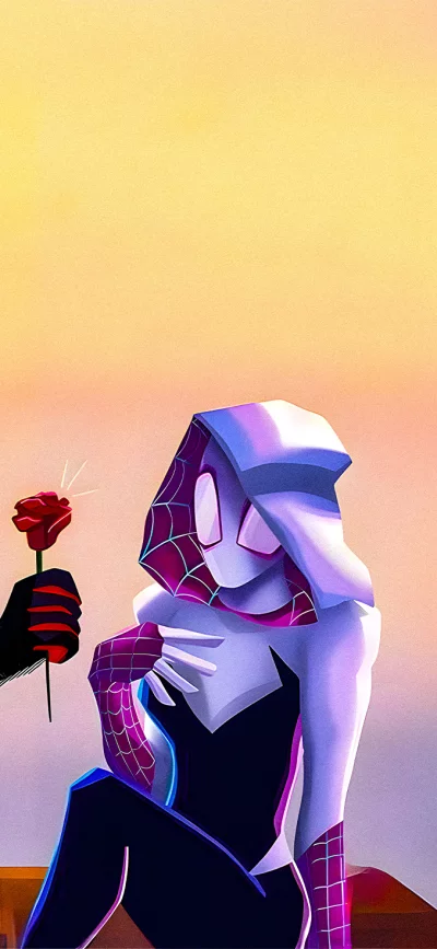 Spider-Gwen Receives a Rose in a Tender Moment