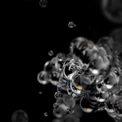 Dynamic Transparent Spheres Abstract, Refractive Bubbles on Dark Background for Modern Concepts image