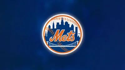 Official New York Mets MLB Baseball Team Logo Emblem with City Skyline image