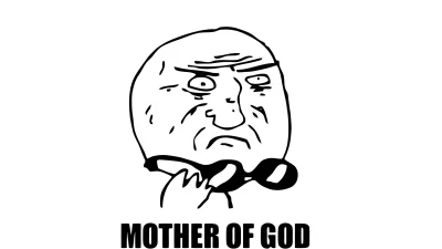 Mother of God Exaggerated Disbelief Meme Face Line Art image