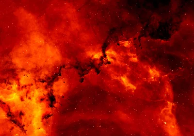 Fiery Red Space Nebula with Glowing Stars Cinematic Cosmic Wallpaper image